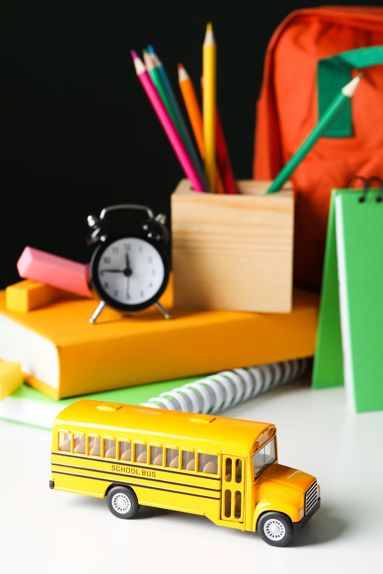 Concept of school education with school accessories