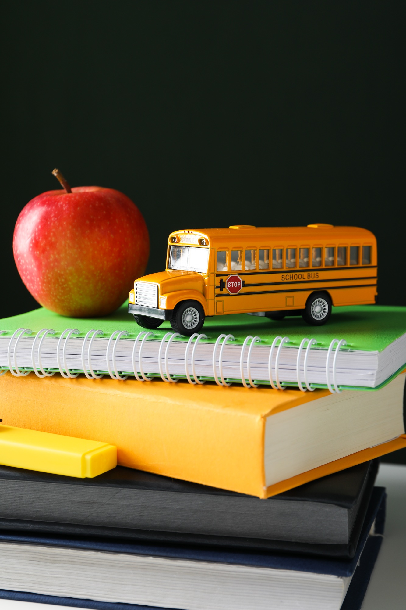 Concept of school education with school accessories